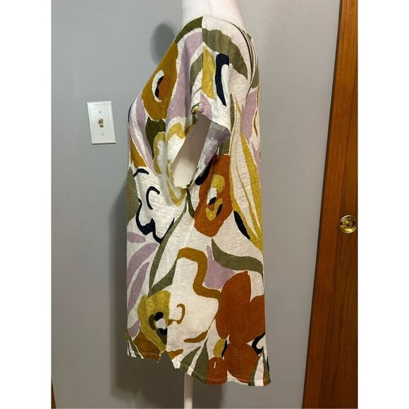 Rachel Zoe 100% linen cap‎ sleeve shirt tail top size M BIN P - Picture 2 of 6